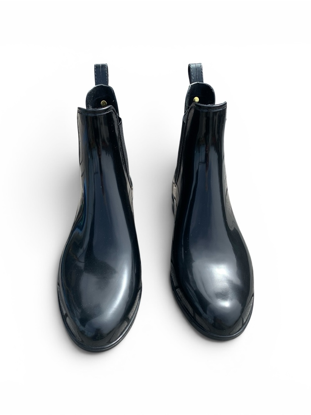 Sam Edelman Black Glossy Rain Chelsea Tinsley Boots - Picture 3 of 14